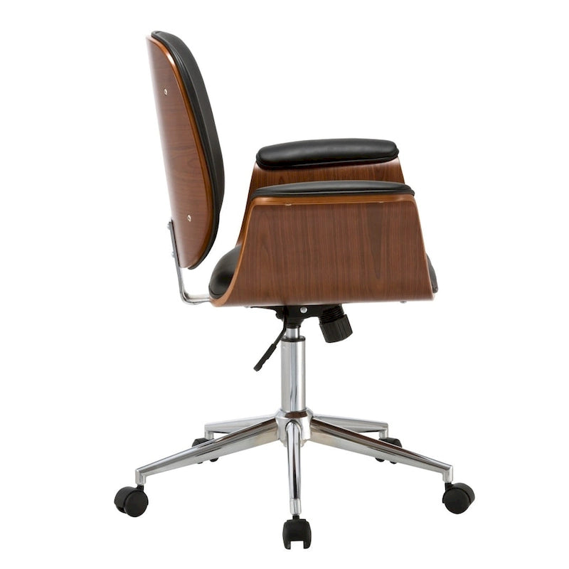 Chaise de bureau en cuir, style mi-siècle