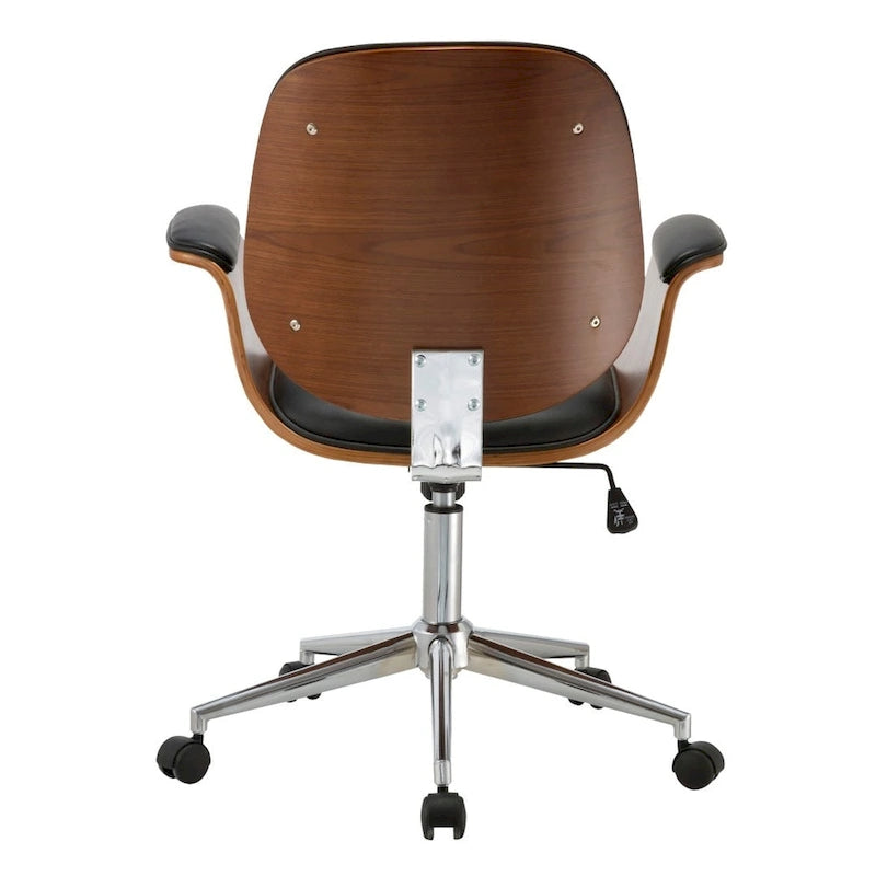 Chaise de bureau en cuir, style mi-siècle