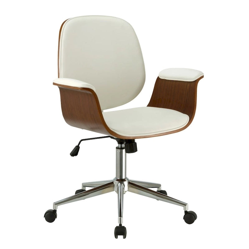 Chaise de bureau en cuir, style mi-siècle