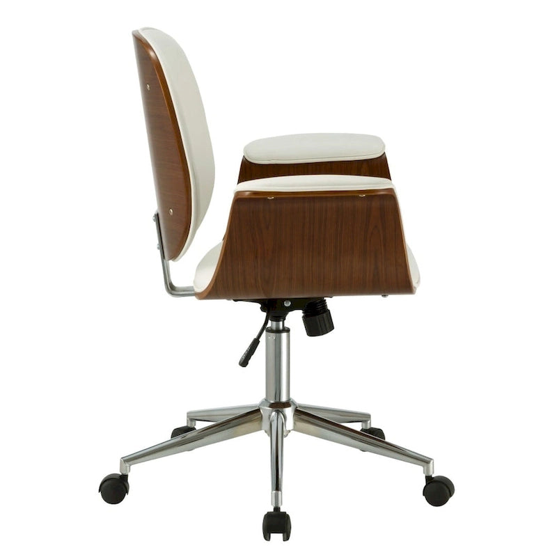 Chaise de bureau en cuir, style mi-siècle