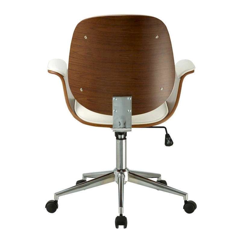 Chaise de bureau en cuir, style mi-siècle