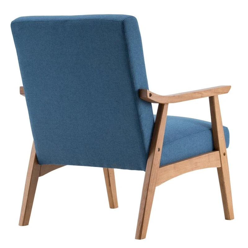 Fauteuil d'appoint individuel simple rétro en bois massif avec dossier
