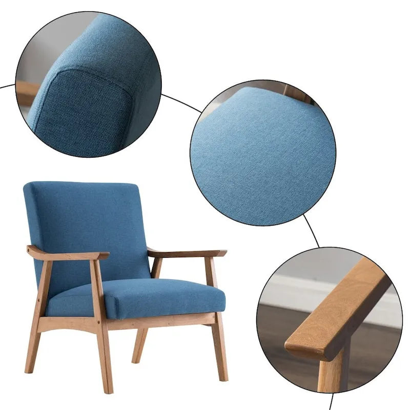 Fauteuil d'appoint individuel simple rétro en bois massif avec dossier