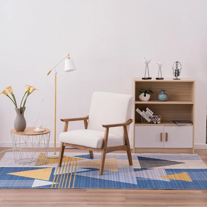 Fauteuil d'appoint individuel simple rétro en bois massif avec dossier