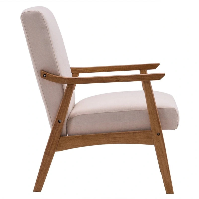 Fauteuil d'appoint individuel simple rétro en bois massif avec dossier