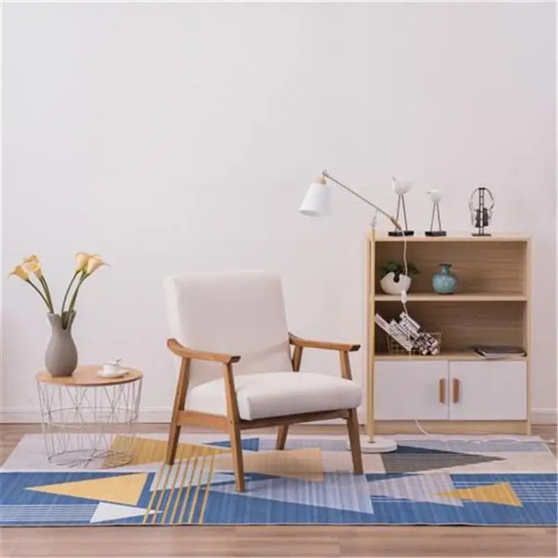 Fauteuil d'appoint individuel simple rétro en bois massif avec dossier