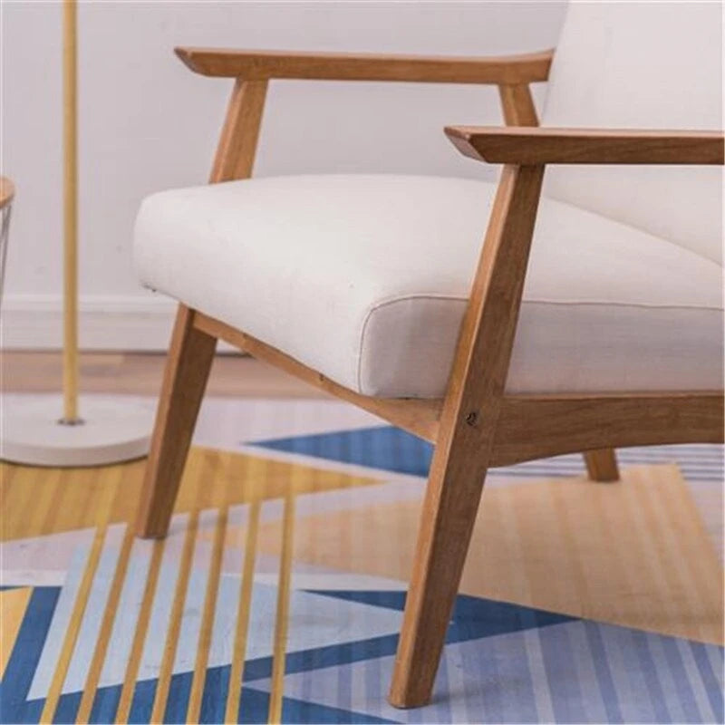 Fauteuil d'appoint individuel simple rétro en bois massif avec dossier