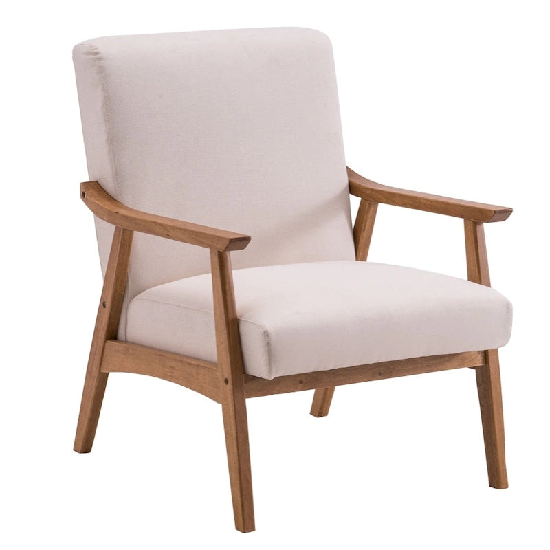 Fauteuil d'appoint individuel simple rétro en bois massif avec dossier