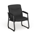 Chaise de réception de direction en cuir souple avec base luge, pour personnes de grande taille et fortes corpulences