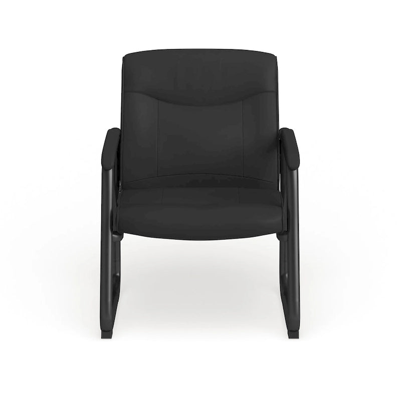 Chaise de réception de direction en cuir souple avec base luge, pour personnes de grande taille et fortes corpulences