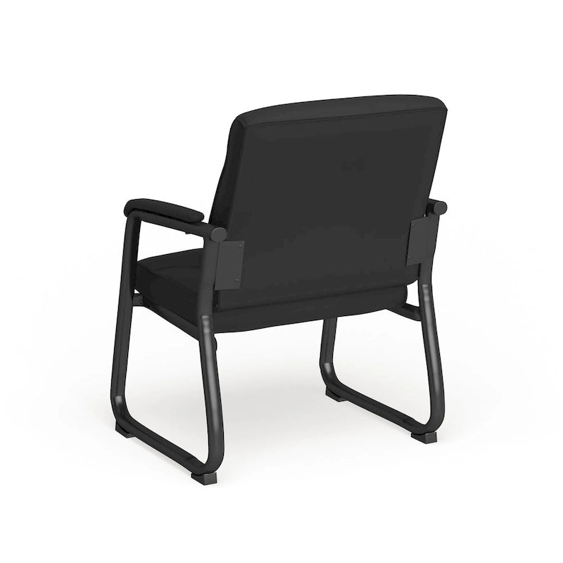 Chaise de réception de direction en cuir souple avec base luge, pour personnes de grande taille et fortes corpulences