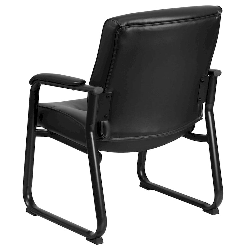 Chaise de réception de direction en cuir souple avec base luge, pour personnes de grande taille et fortes corpulences