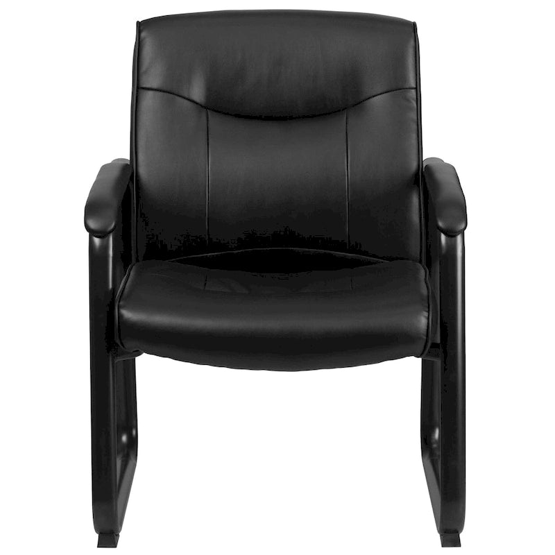 Chaise de réception de direction en cuir souple avec base luge, pour personnes de grande taille et fortes corpulences