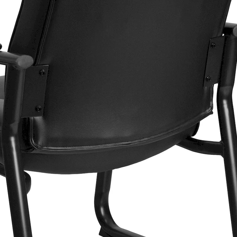 Chaise de réception de direction en cuir souple avec base luge, pour personnes de grande taille et fortes corpulences