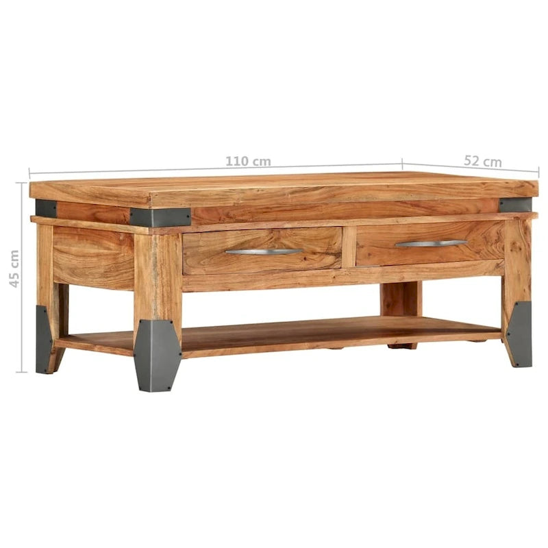 Table basse en bois d'acacia massif