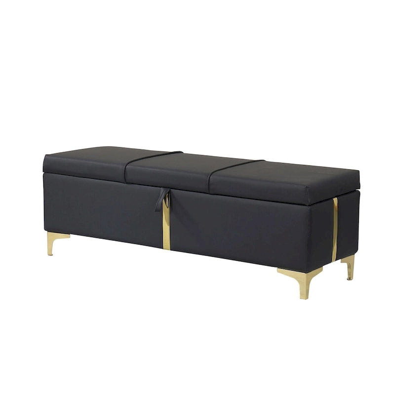 Lit plateforme tapissé avec pouf de rangement