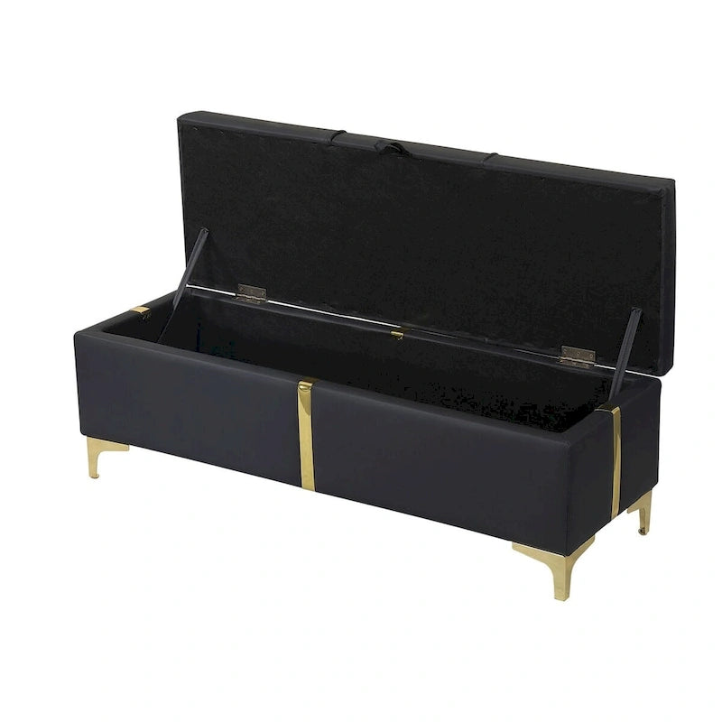 Lit plateforme tapissé avec pouf de rangement
