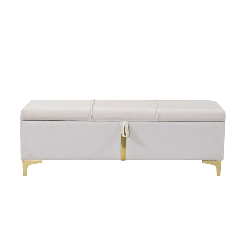 Lit plateforme tapissé avec pouf de rangement
