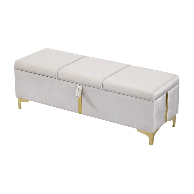 Lit plateforme tapissé avec pouf de rangement