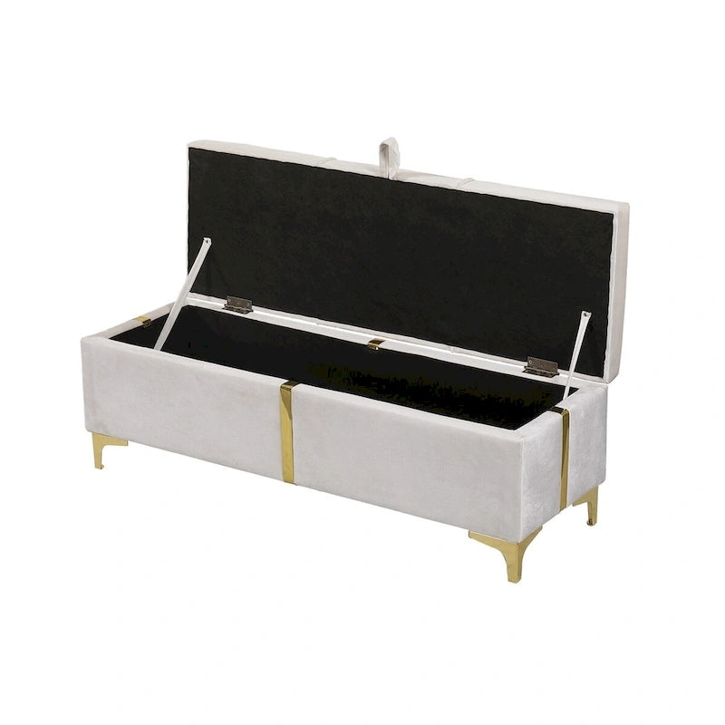 Lit plateforme tapissé avec pouf de rangement