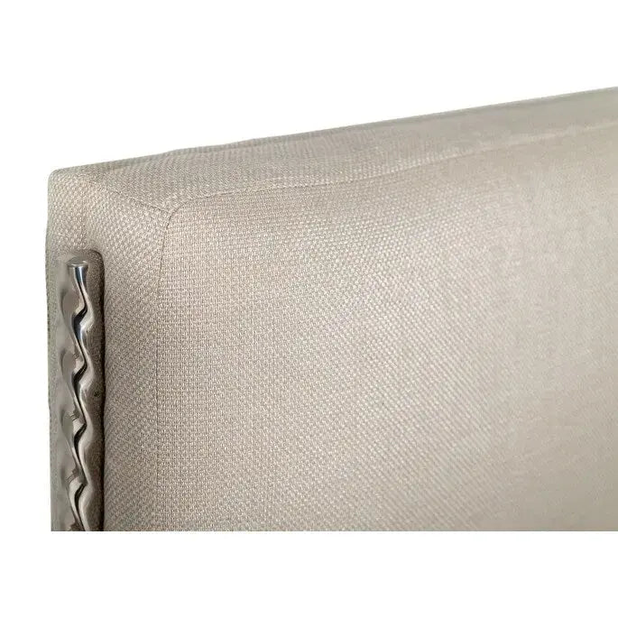 Lit en tissu tissé beige moderne