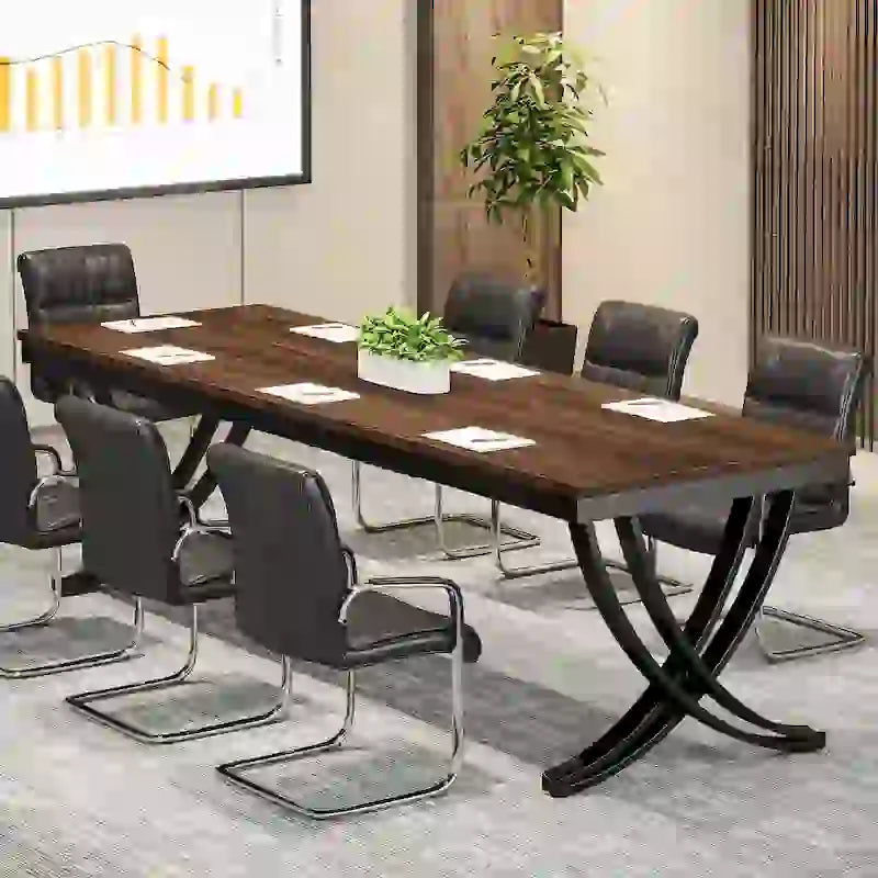 Table de conférence rectangulaire pour 6 à 8 personnes