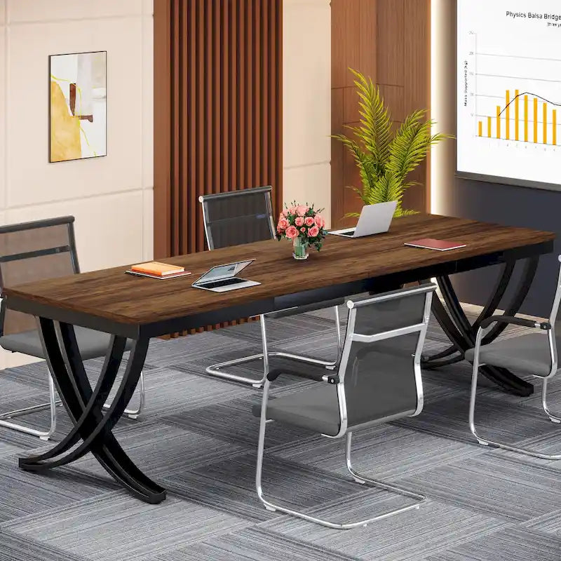 Table de conférence rectangulaire pour 6 à 8 personnes