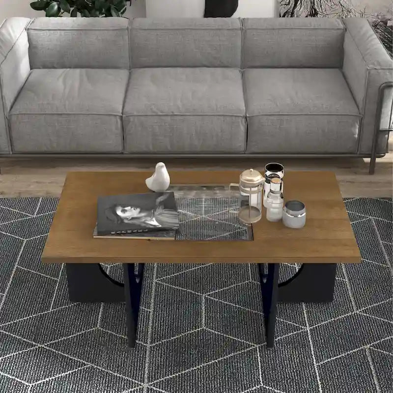Table basse rectangulaire en bois de style moderne