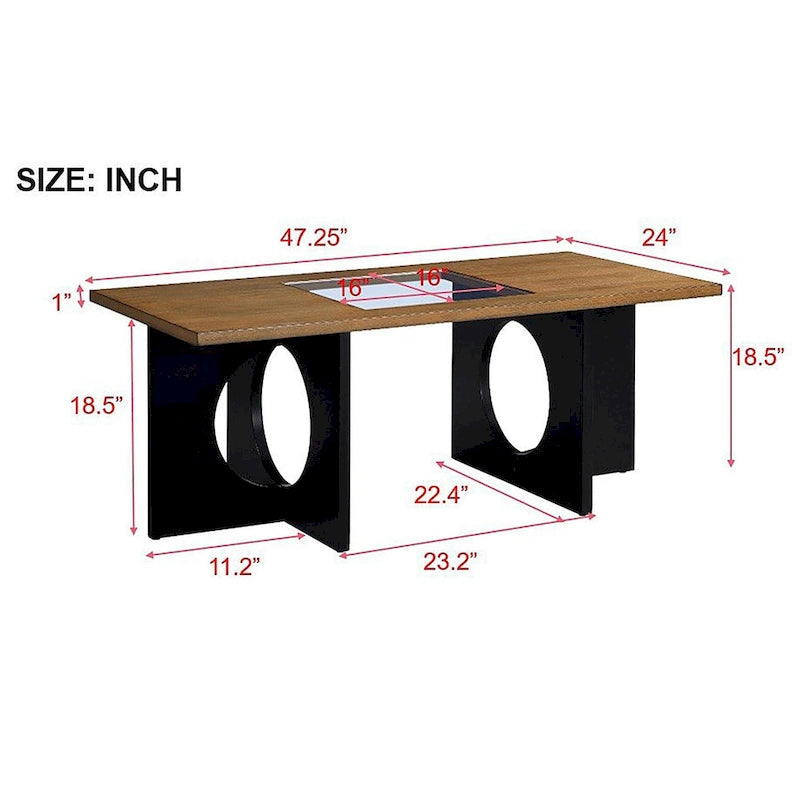 Table basse rectangulaire en bois de style moderne