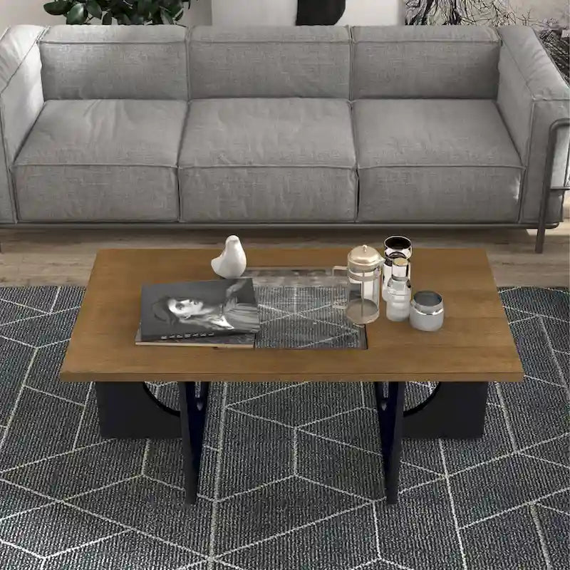 Table basse rectangulaire en bois de style moderne