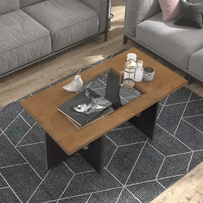 Table basse rectangulaire en bois de style moderne