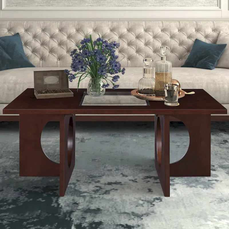 Table basse rectangulaire en bois de style moderne