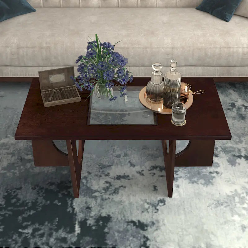 Table basse rectangulaire en bois de style moderne