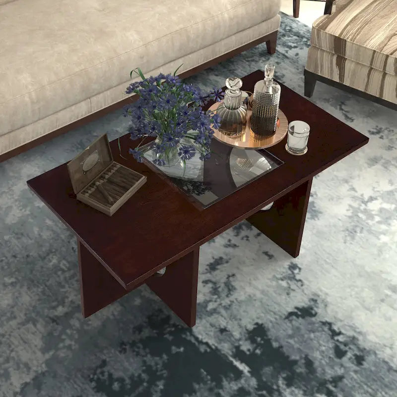 Table basse rectangulaire en bois de style moderne