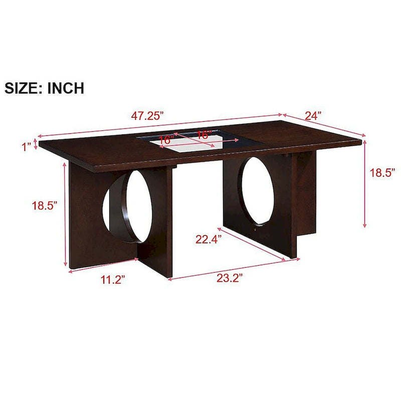 Table basse rectangulaire en bois de style moderne