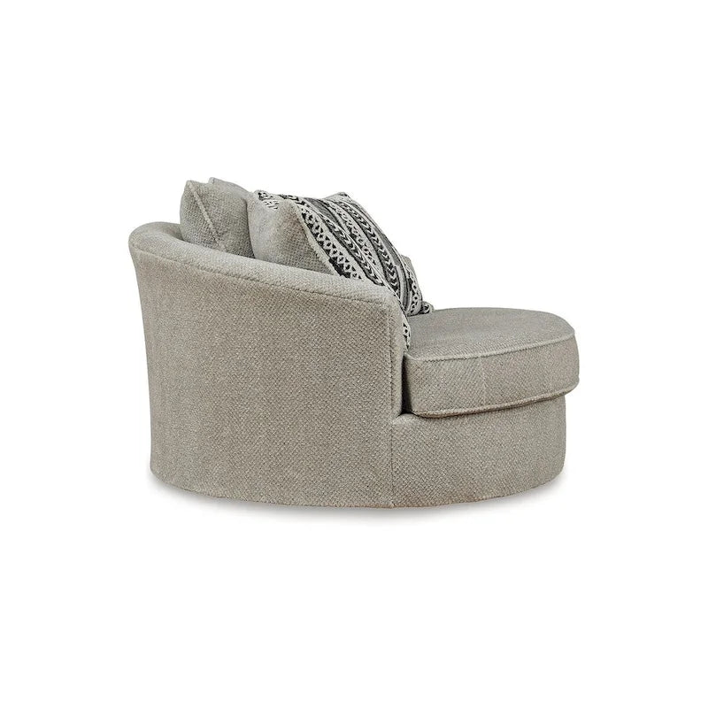 Fauteuil pivotant oversize marron/gris