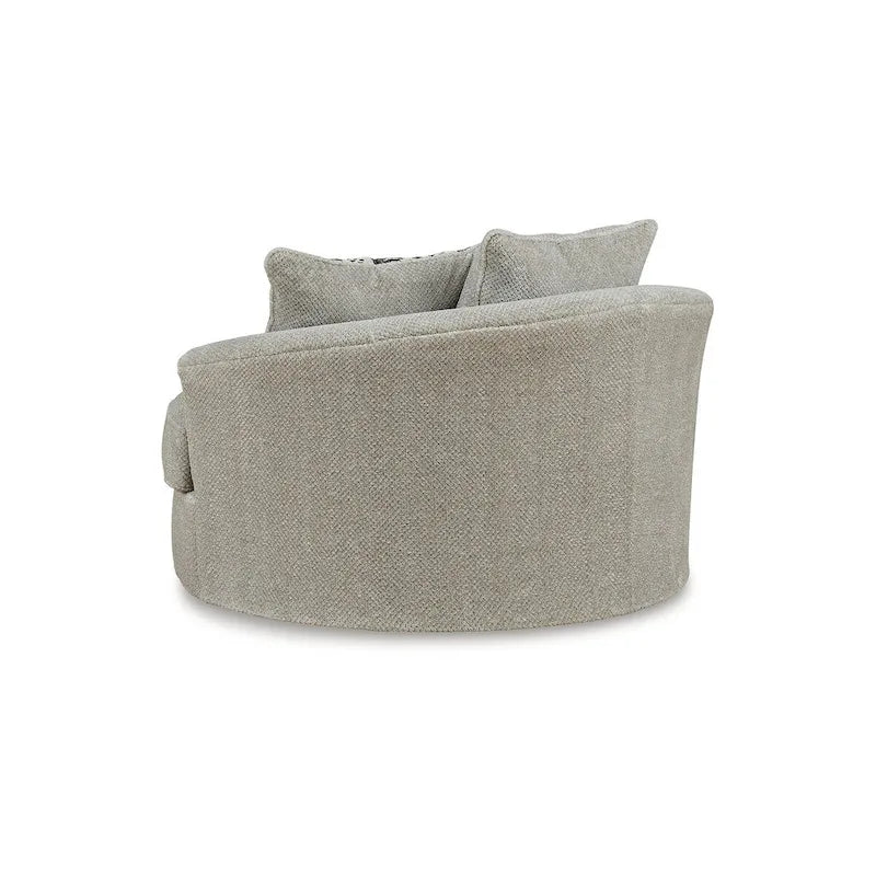 Fauteuil pivotant oversize marron/gris