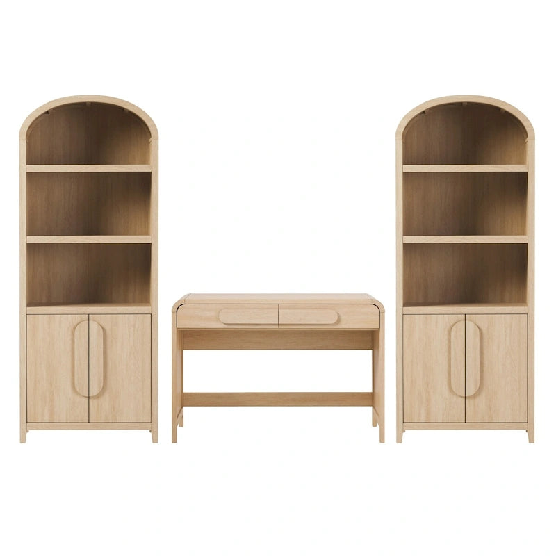 Ensemble 3 pièces de bureau avec 2 bibliothèques à casiers