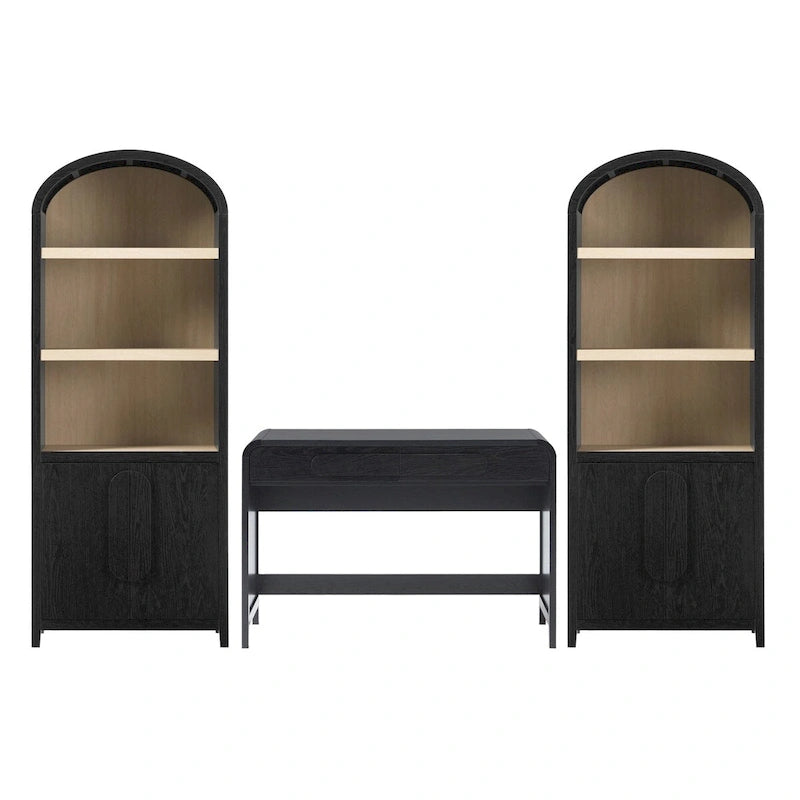 Ensemble 3 pièces de bureau avec 2 bibliothèques à casiers