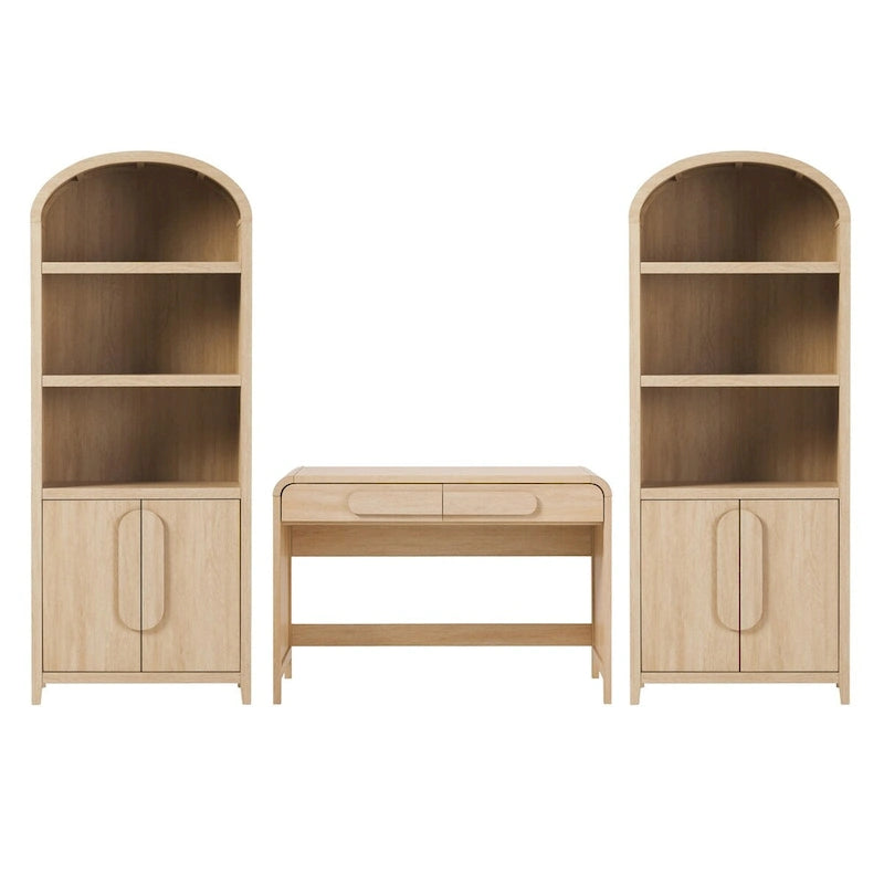 Ensemble 3 pièces de bureau avec 2 bibliothèques à casiers