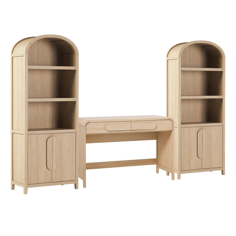 Ensemble 3 pièces de bureau avec 2 bibliothèques à casiers