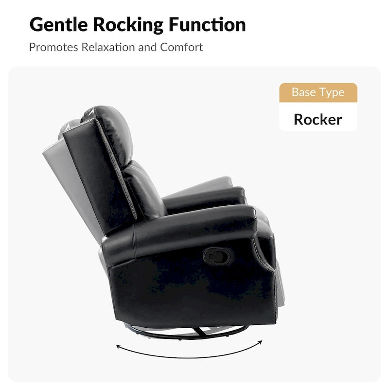 Fauteuil inclinable pivotant et coulissant en cuir véritable