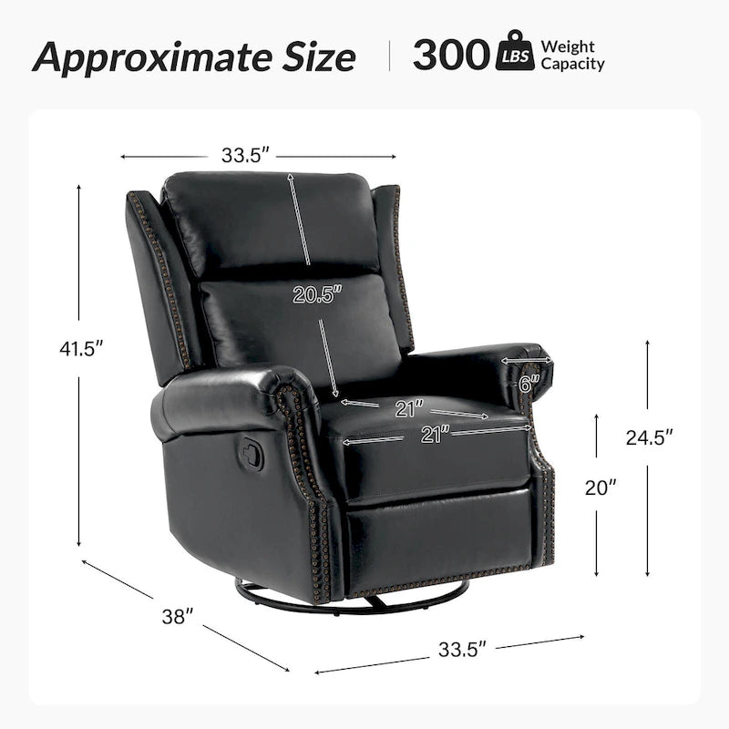 Fauteuil inclinable pivotant et coulissant en cuir véritable