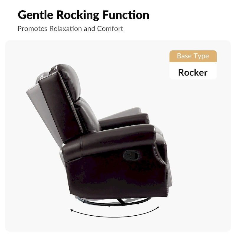 Fauteuil inclinable pivotant et coulissant en cuir véritable