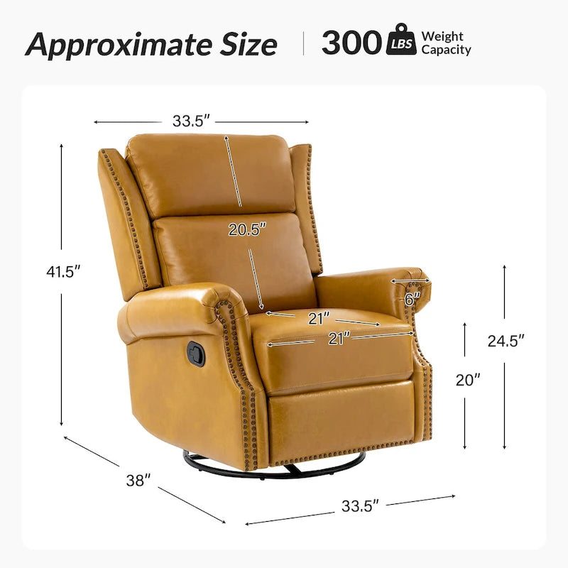 Fauteuil inclinable pivotant et coulissant en cuir véritable