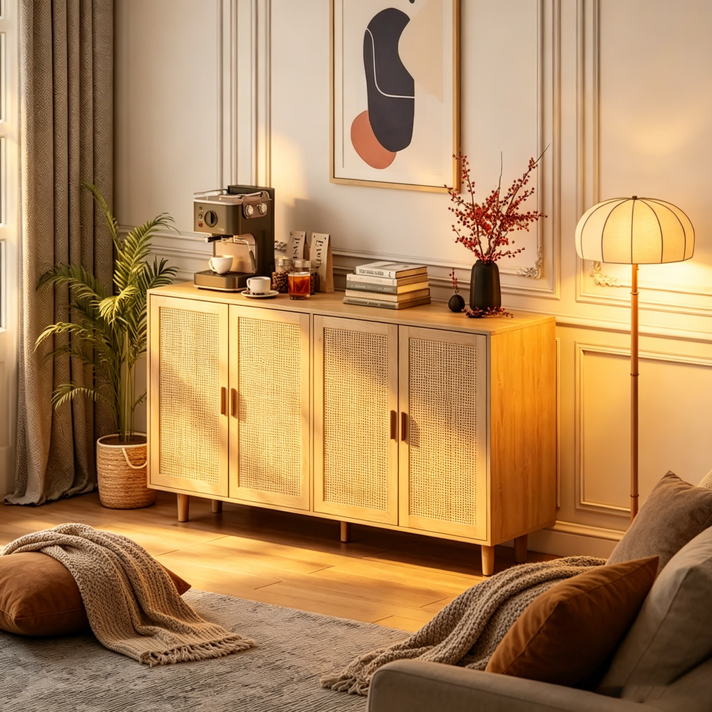Buffet moderne avec rangement et porte